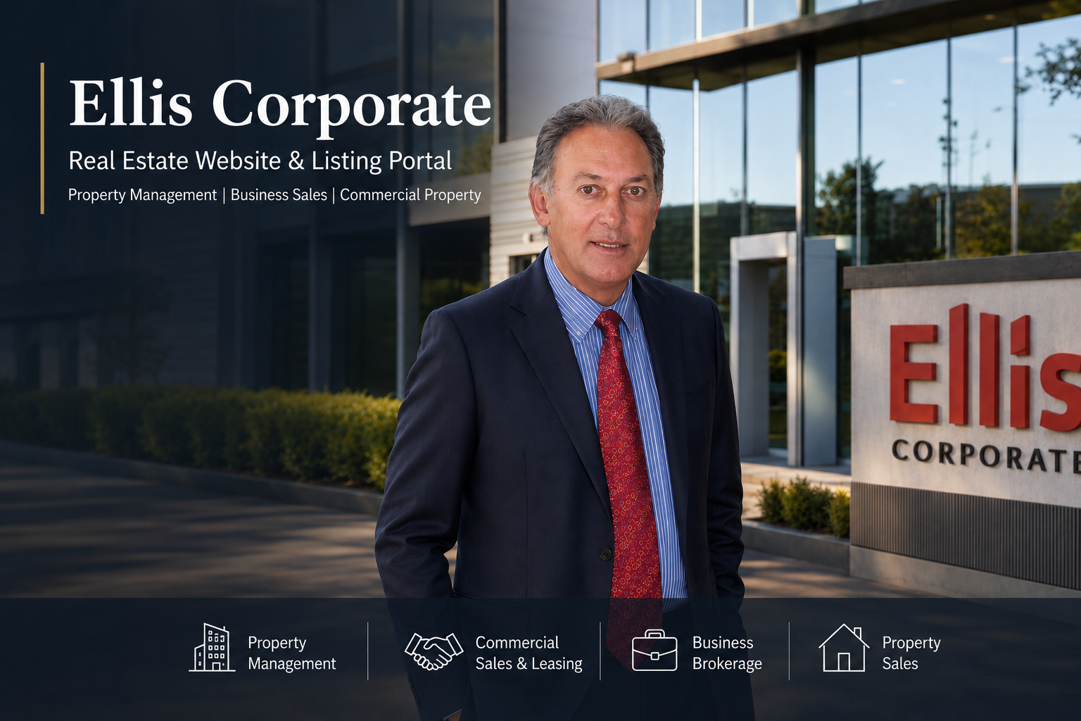 Ellis Corporate Professional Real Estate Website Design and Listings Portal