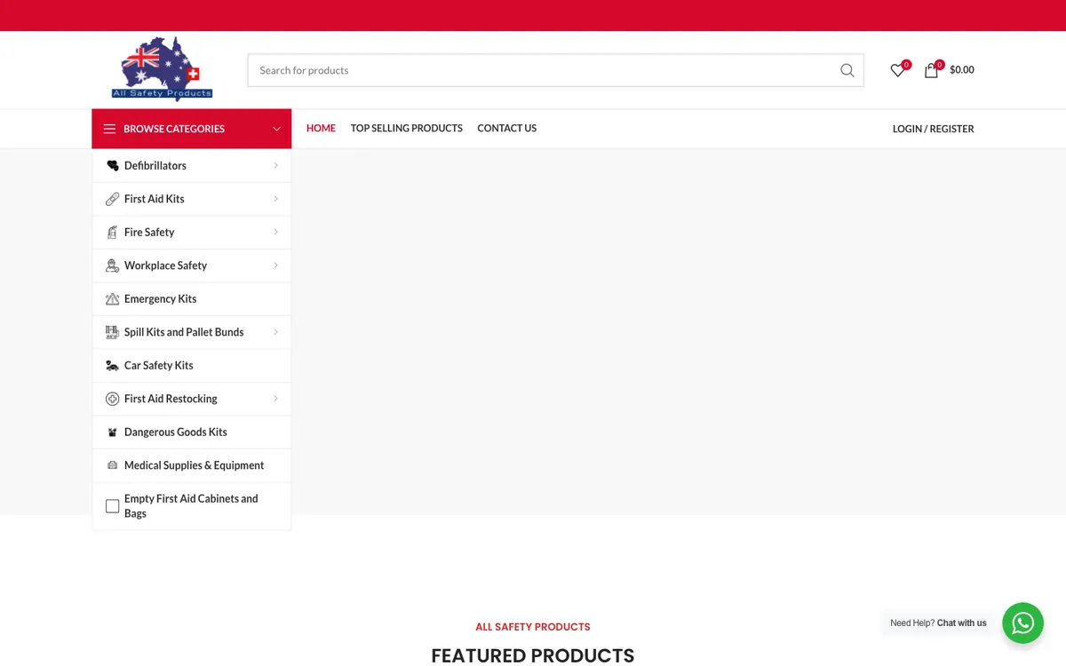 The All Safety Products website – All Safety Products