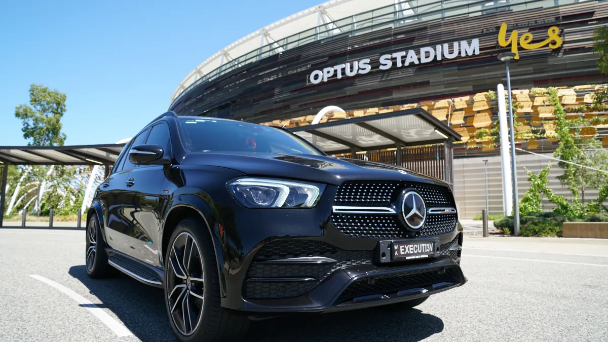 Fleet vehicle at Optus Stadium – Perth Executive Chauffeurs