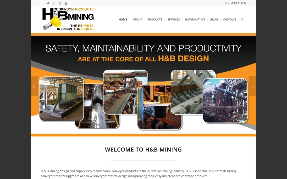 The redeveloped H&B Mining website – H&B Mining