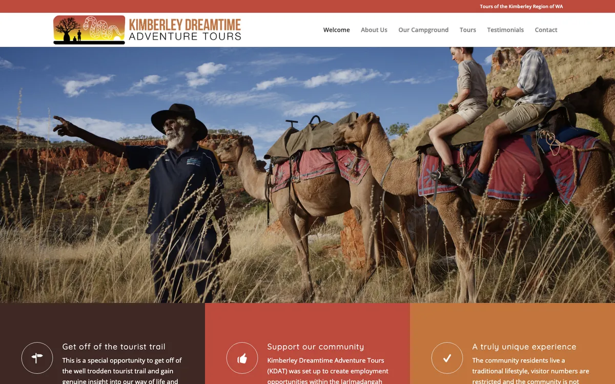 The Kimberley Dreamtime Adventure Tours website – Kimberley Dreamtime Adventure Tours