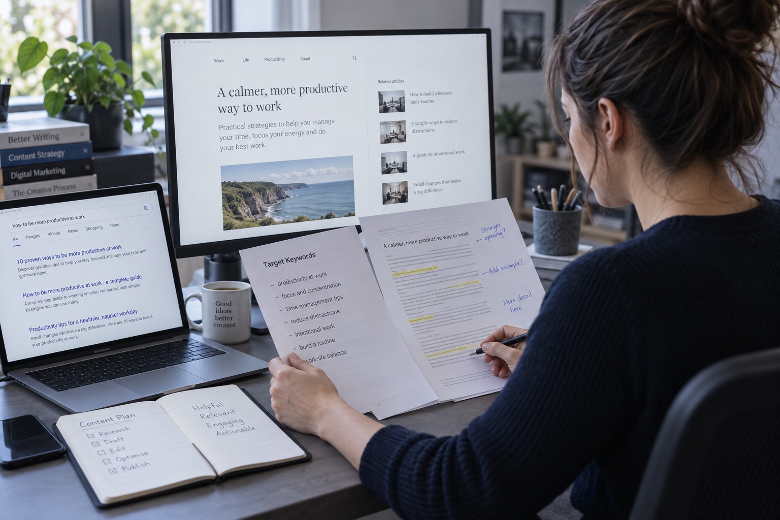Website content and search visibility being improved